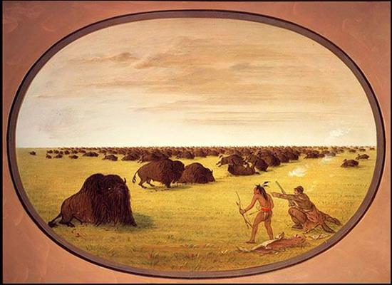 George Catlin Indian Attacking Buffalo, 1861